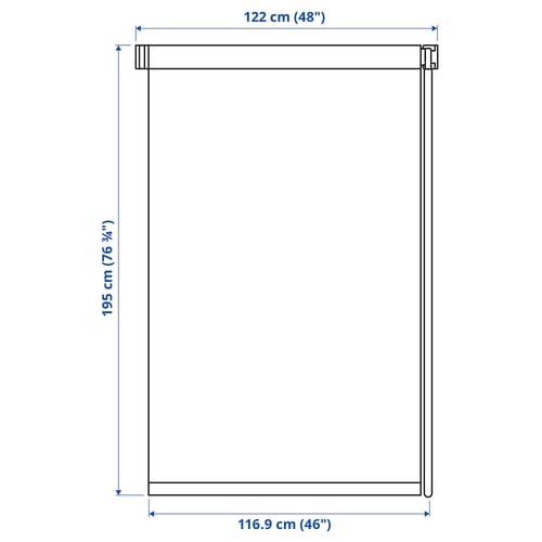 FRIDANS Black-out roller blind, white, 48x76 ¾ "