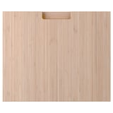 A natural bamboo drawer front with integrated handles. Its part of the ikea FRÖJERED collection.