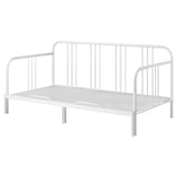 FYRESDAL white metal day-bed, pulls out to double bed, minimalist design.