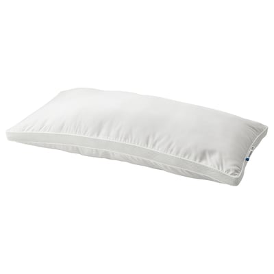 A white GAFFELKLOCKA pillow, square-shaped with mesh sides, designed for side or back sleepers.