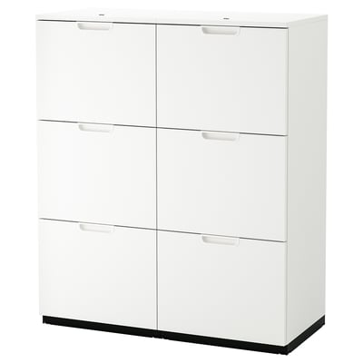 White GALANT office cabinet, six compartments, sleek design.
