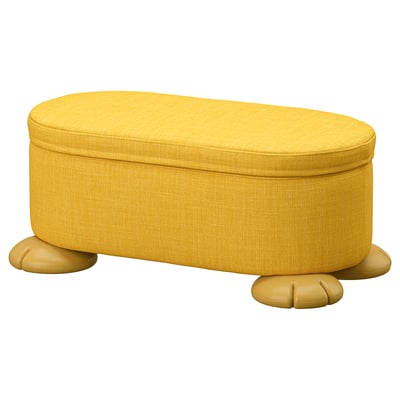 GREJSIMOJS Pouf with storage, yellow