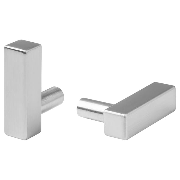 Silver GRIBBOL handles: modern design, rectangular shape, smooth finish. Ideal for doors and drawers. Made of nickel-plated aluminium.