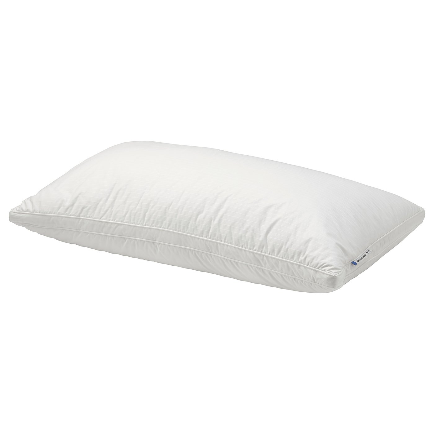 White GRÖNAMARANT pillow, rectangular with double-stitched edges, soft cotton cover.