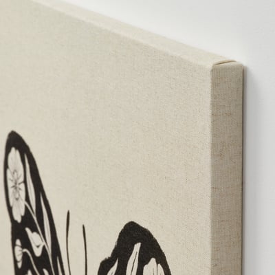 Close-up of handmade canvas artwork with visible texture, showcasing depth and quality.