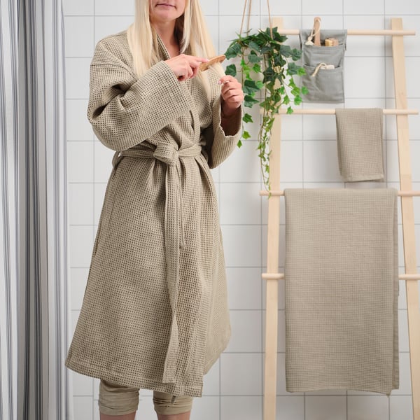 GULDLÖNN Bathrobe, beige, L/XL