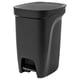 Black rectangular HÄCKSAX pedal bin with flat lid and textured sides.