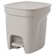 A white HÄCKSAX pedal bin with a sleek, cylindrical shape and easy grip handles on the back. The bin is made of polypropylene plastic.
