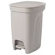 A HÄCKSAX pedal bin in beige with a handle, made of plastic, for kitchen use.