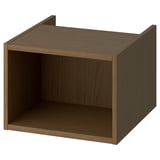 HAGAÅN brown wooden open cabinet, square shape, simple design for bathroom storage.