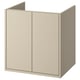 Havbaeck beige wall cabinet, simple design, two doors, rectangular shape.