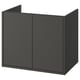 HAVBÄCK grey bathroom cabinet, minimalist design, wall-mountable, with doors.