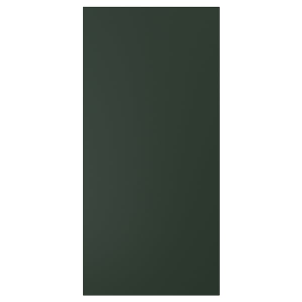 A dark green HAVSTORP kitchen cabinet panel. It has straight edges and a smooth acrylic painted surface.