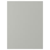 Displays a square, light grey HAVSTORP kitchen cabinet door with a smooth, seamless surface.