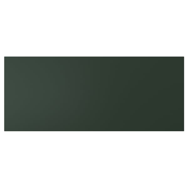 HAVSTORP dark green rectangular panel, smooth finish, fiberboard core.