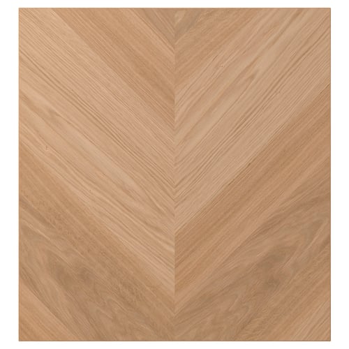 HEDEVIKEN natural oak veneer front panel for bestå. Chevron pattern in wooden grain design.