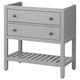 Grey HEMNES 3-drawer dresser with open shelf.