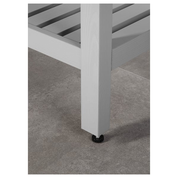 Solid pine wooden bench leg with metal glide, sleek and sturdy.