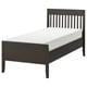 IDANÄS bed frame, black-brown, wood, rectangular, classic design, slatted headboard.