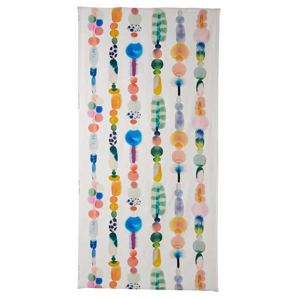 IKEA PS 2026 Pre-cut fabric, white/multicolor small pattern, 59x118 "