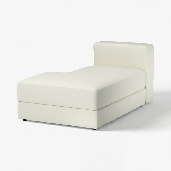 JÄTTEBO: cream modular sofa, soft bouclé fabric, minimalist rectangle shape.