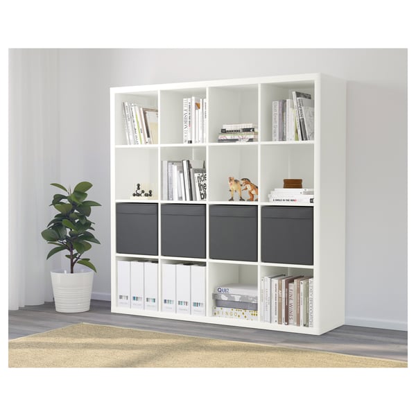 KALLAX Shelf unit with 4 inserts, white, 57 7/8x57 5/8 "