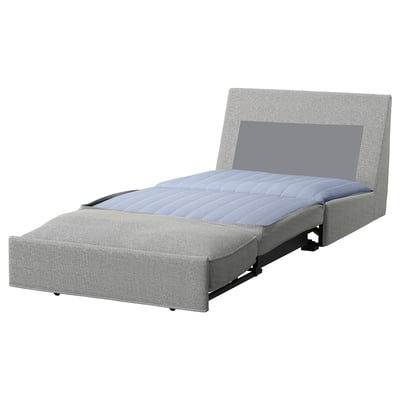 Grey KIVIK sofa-bed, compact, upholstered in fabric, perfect for small spaces.