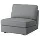 Grey KIVIK single sofa-bed, sleek, no armrests, convertible for small spaces.