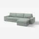 KIVIK Sectional, 4-seat with chaise, Gunnared light green
