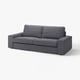 Grey KIVIK sofa, sleek and modern with low armrests, soft cushions, and cover made of durable wool-like fabric.