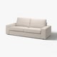 KIVIK sofa, beige, minimalist design, cushioned comfort, low armrests.