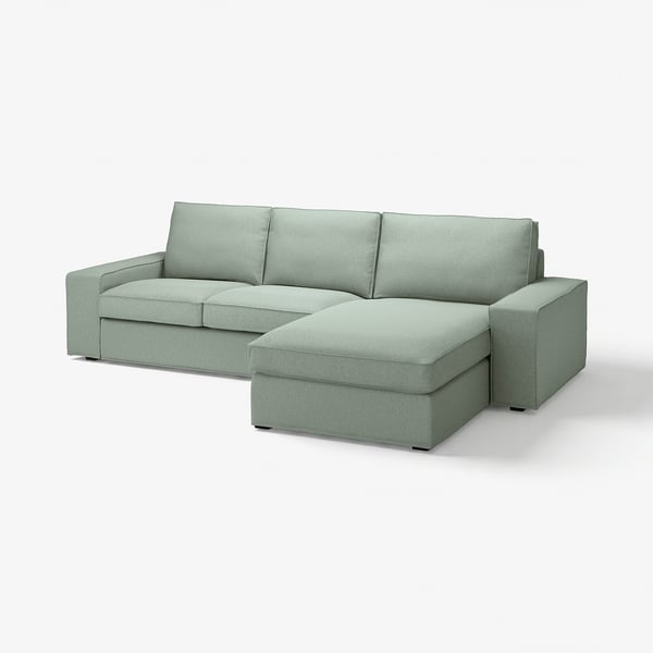 KIVIK Sofa with chaise, Gunnared light green