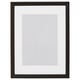 KLOTKÖRSBÄR frame, black, wooden-style, square, with white passe-partout.