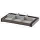 KOMPLEMENT grey organiser tray with divider, fiberboard, soft-close drawer.