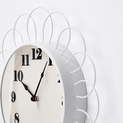 KOPPARDUVA Wall clock, white/beige, 11 ½ "