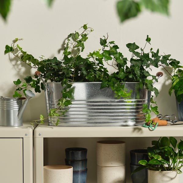 KORKGRAN Plant pot, indoor/outdoor/galvanized, 10 ¾x22 ¾ "