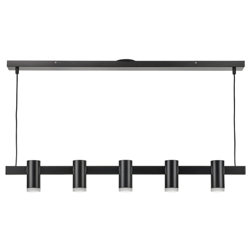 KRANSALG Pendant lamp with 5 lights, black, 44 "