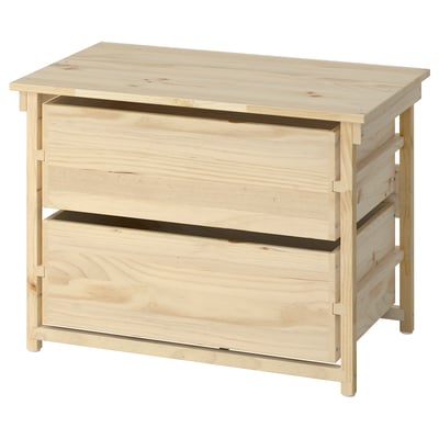 KRONÖREN 2-drawer chest, pine, 29 7/8x18 7/8x21 5/8 "