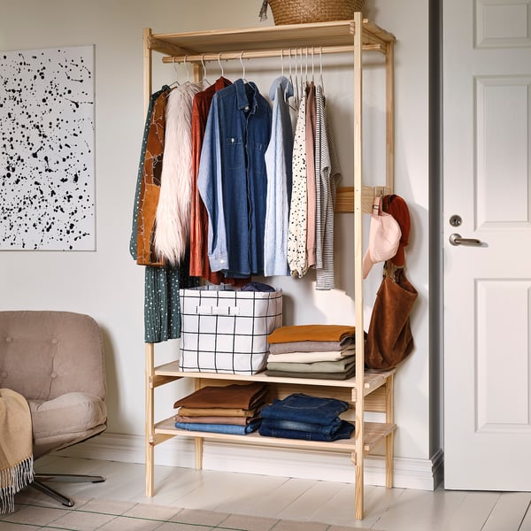 KRONÖREN Open wardrobe, pine, 35 3/8x19 1/4x71 1/4 "