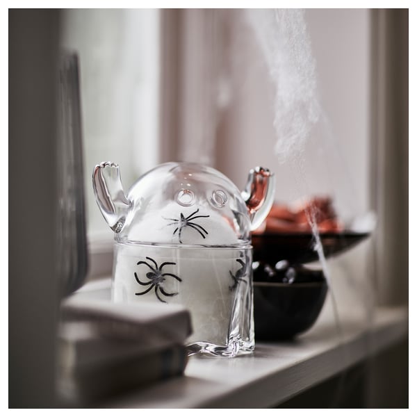 KUSTFYR Bowl with lid, ghost clear glass, 5 "