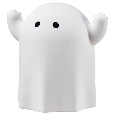 KUSTFYR LED decorative table lamp, ghost/battery operated white