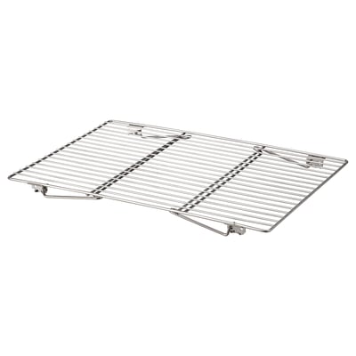 LÄTTBAKAD cooling rack - silver, stainless steel, rectangular, foldable design.