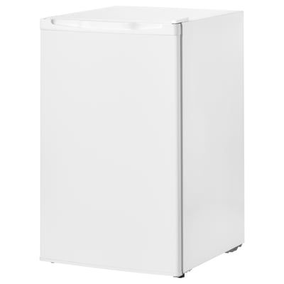 LAGAN white compact fridge with adjustable shelves for small kitchens.