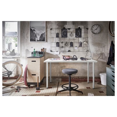 LAGKAPTEN / ADILS Desk, white, 55 1/8x23 5/8 "