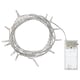 Led light string w/ battery box, silver, tangled design, efficient & decorative.