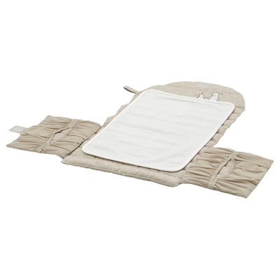 LEN Changing pad, beige/dot pattern foldable, 27 1/2x13 3/4 "