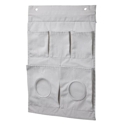 Silver recycled polyester organiser with multiple pockets