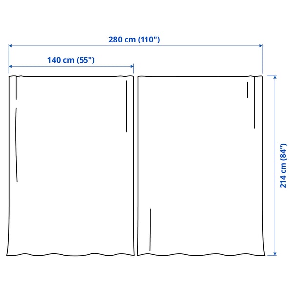 Illustration with measurements for the product: LENDA.