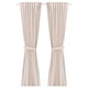 LENDA Curtains with tie-backs, 1 pair, light pink/with heading tape, 55x98 "