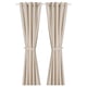Pair of off-white LENDA curtains with eyelet design, made from 100% cotton, hung neatly.